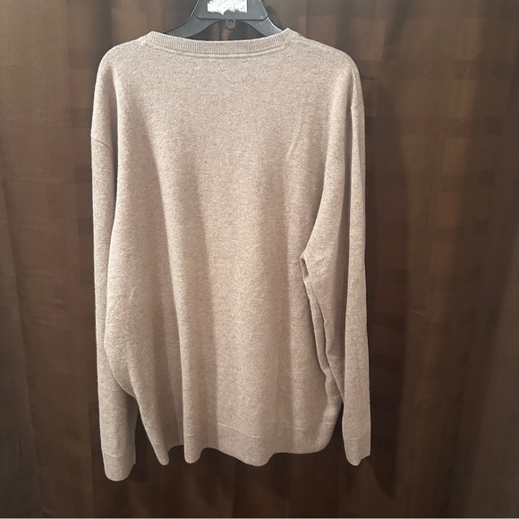 Artefact 100% Cashmere Men's XXL V-Neck Sweater in tan oatmeal - Picture 7 of 8